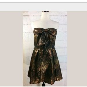 Eva Franco metallic Samhain dress Sz 8 Bow Bronze